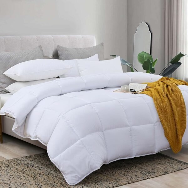 Down Alternative Comforter King Size Duvet Insert,All Season Duvet Insert with Corner Tabs,White Comforter King 106x90Inches