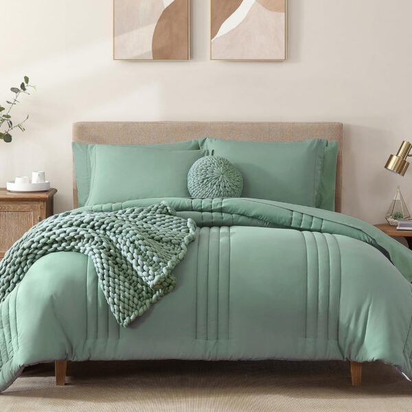 Queen Comforter Set - 7 Pieces  Bed in a Bag Queen Bedding Sets with Comforters, All Seasons Down Alternative Comforter Bed Set with Sheets, Pillowcases & Shams